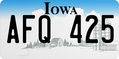 IA license plate AFQ425