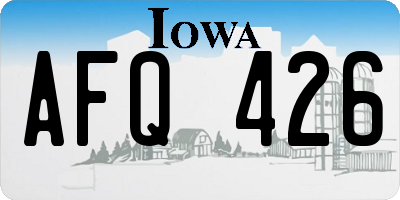 IA license plate AFQ426