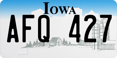 IA license plate AFQ427