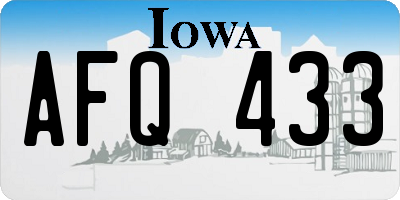 IA license plate AFQ433