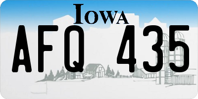 IA license plate AFQ435