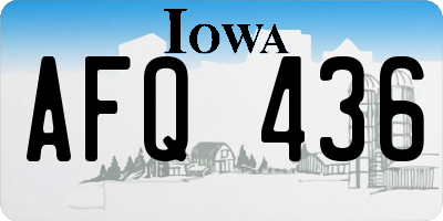 IA license plate AFQ436
