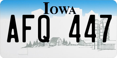 IA license plate AFQ447