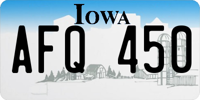 IA license plate AFQ450
