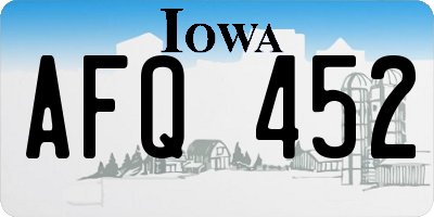 IA license plate AFQ452