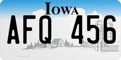 IA license plate AFQ456