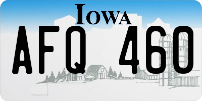 IA license plate AFQ460
