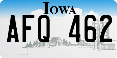 IA license plate AFQ462