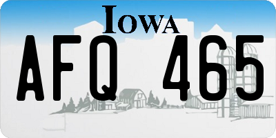 IA license plate AFQ465