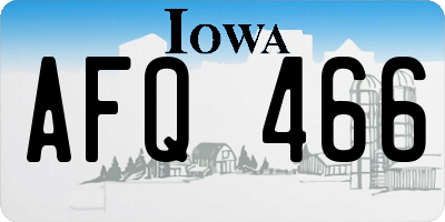 IA license plate AFQ466