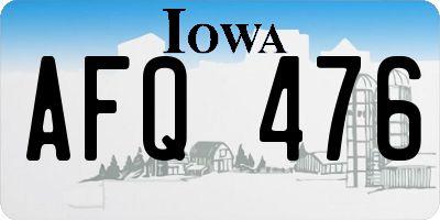 IA license plate AFQ476