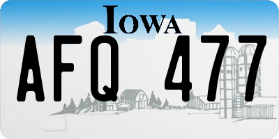 IA license plate AFQ477