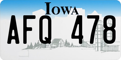 IA license plate AFQ478