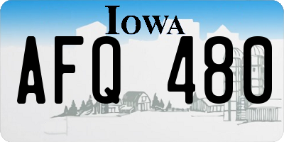 IA license plate AFQ480