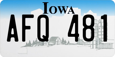 IA license plate AFQ481