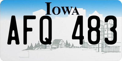 IA license plate AFQ483