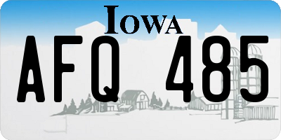 IA license plate AFQ485