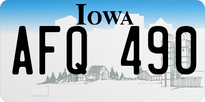 IA license plate AFQ490