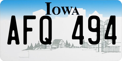 IA license plate AFQ494