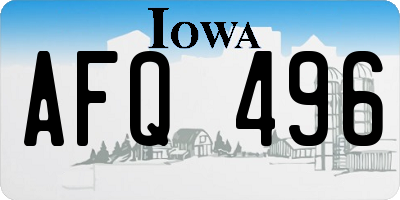 IA license plate AFQ496