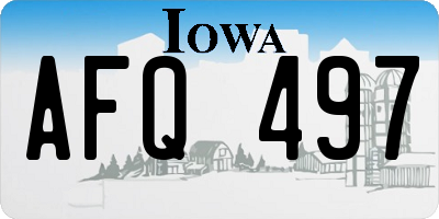 IA license plate AFQ497