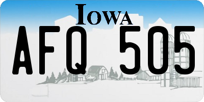 IA license plate AFQ505