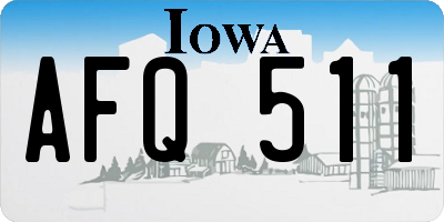 IA license plate AFQ511