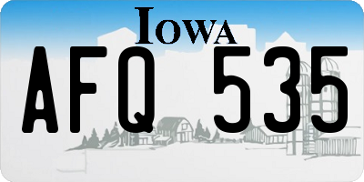 IA license plate AFQ535