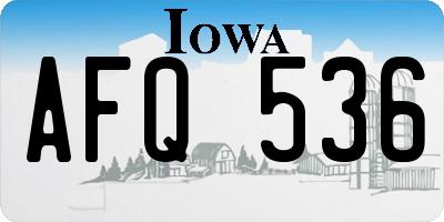 IA license plate AFQ536