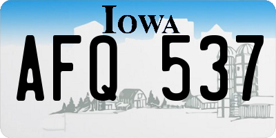 IA license plate AFQ537
