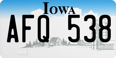 IA license plate AFQ538
