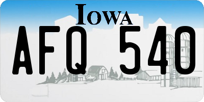 IA license plate AFQ540