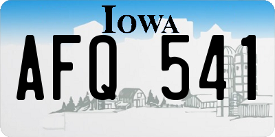 IA license plate AFQ541