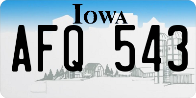 IA license plate AFQ543