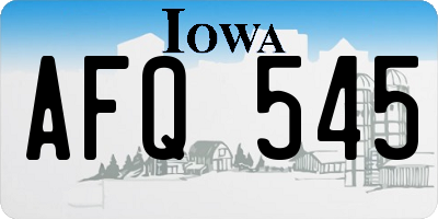 IA license plate AFQ545