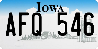 IA license plate AFQ546