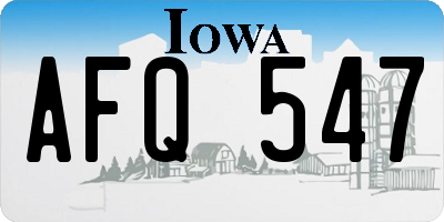 IA license plate AFQ547