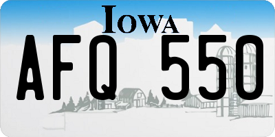 IA license plate AFQ550