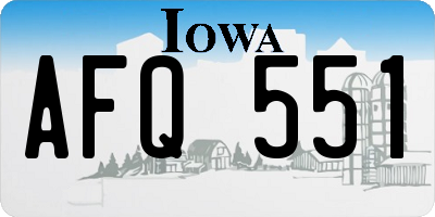 IA license plate AFQ551