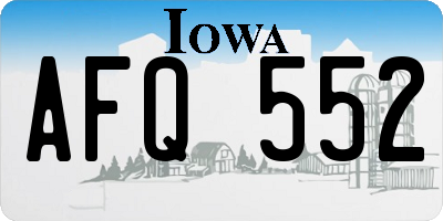 IA license plate AFQ552