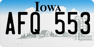 IA license plate AFQ553