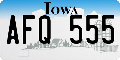 IA license plate AFQ555