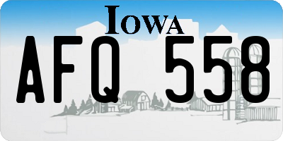 IA license plate AFQ558