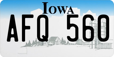 IA license plate AFQ560