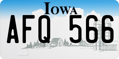 IA license plate AFQ566