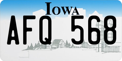 IA license plate AFQ568