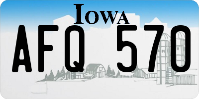 IA license plate AFQ570
