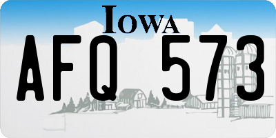 IA license plate AFQ573