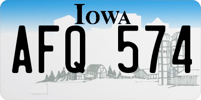 IA license plate AFQ574