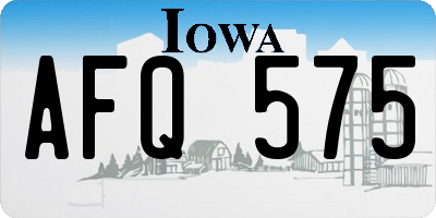 IA license plate AFQ575